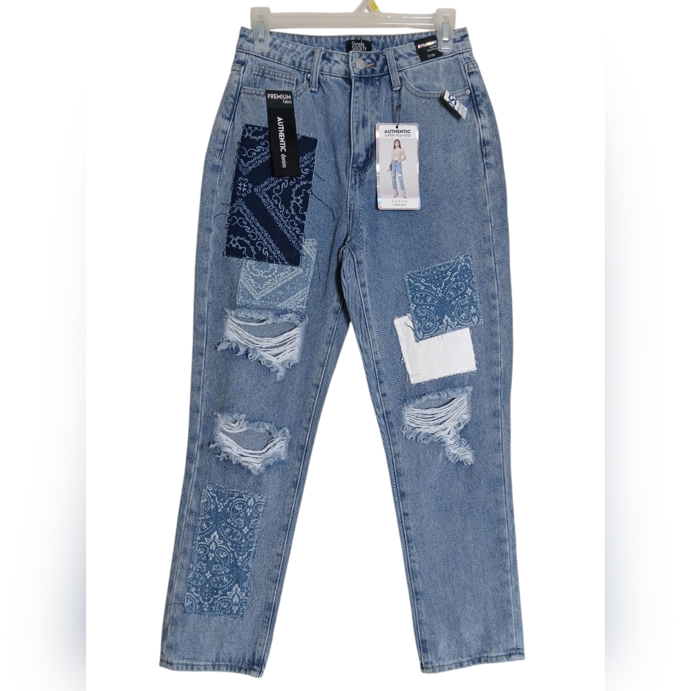 Simple Society Jeans Straight Super High Rise Size 3 vintage look - Picture 2 of 9